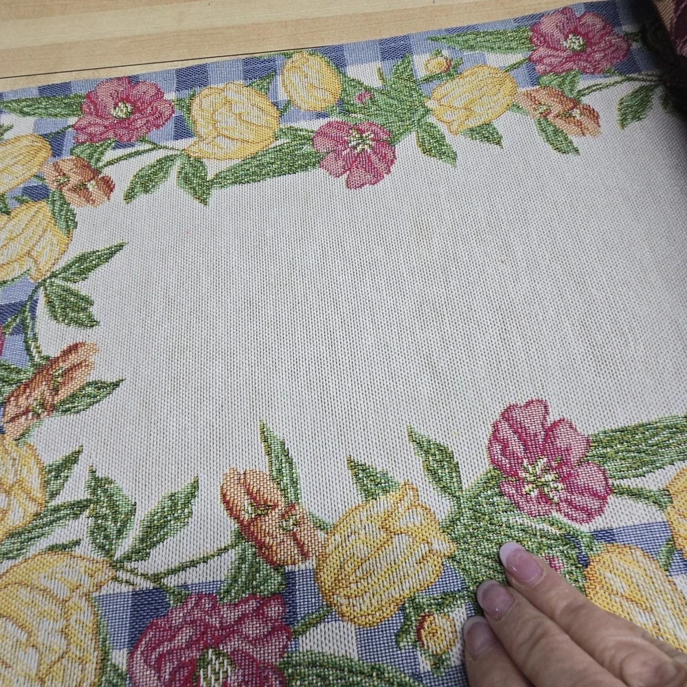 Vintage Tapestry‎ Set 6 Tulips & Hibiscus Placemats  19